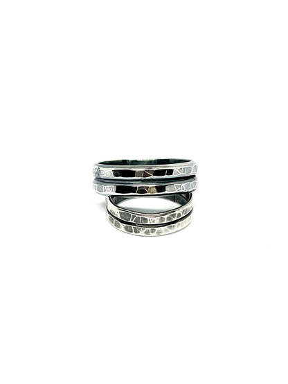 Textured Double Band Ring