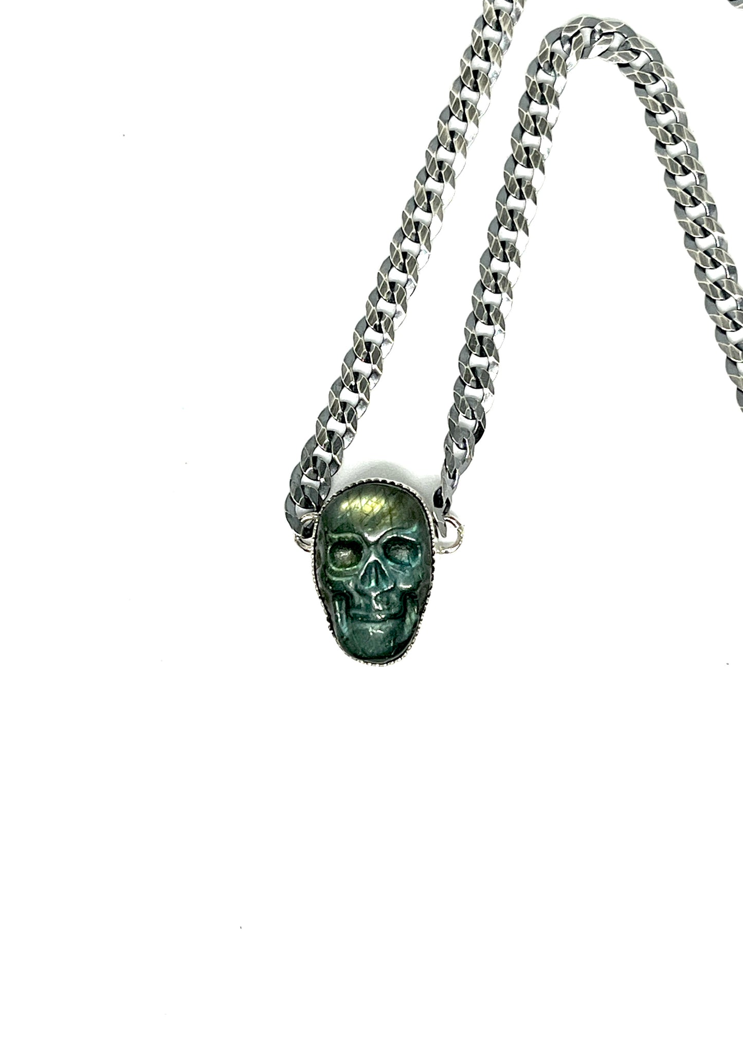 Labradorite Skull Necklace