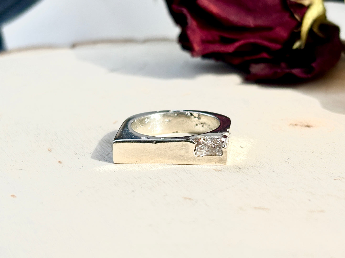 Signet Ring with CZ - size 7